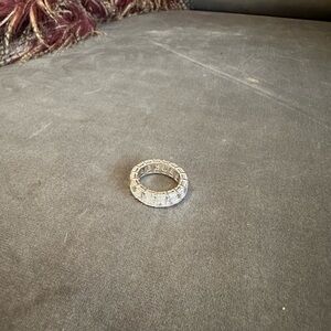 Diamonbliss Sterling Silver Cubic Zirconia Emerald Eternity ring